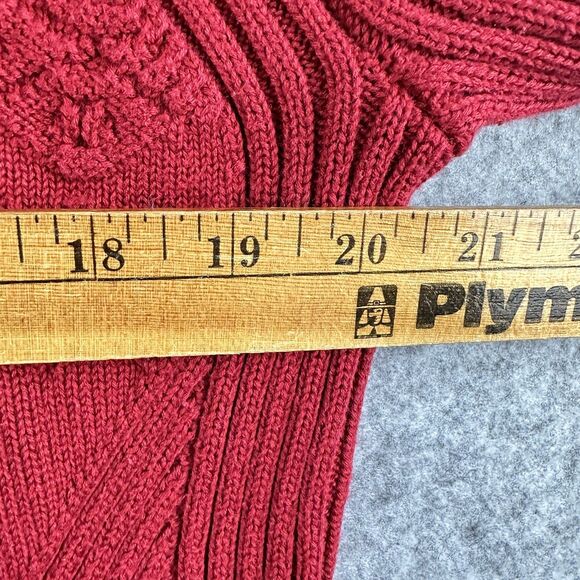 Eddie Bauer Cardigan Sweater Womens XL Red Cotton Blend Ribbed Zip Mock Neck* - Picture 10 of 15